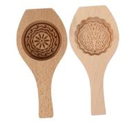 WEKADRIN 2Pcs Wooden Moon Cake Molds for Baking Traditional and Pastries with Concave Convex Texture Easy Demoulding Baking Tools for Cakes Bread Jelly Making