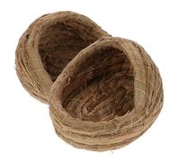 WEKADRIN 2Pcs Woven Straw Chicken Nest Small Animal Sleeping House Natural Breeding Box for Egg Laying and Cozy Rest Handwoven Straw Bed Suitable for Hens and Pets