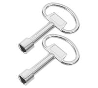 WEKADRIN 2pcs Zinc Alloy Triangle Key for Cabinets and Boxes Triangular Socket Spanner for Electric Gas Water Locks Trash Bin and Outdoor Litter Box Tool