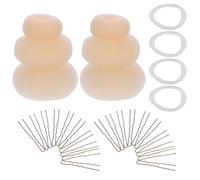 WEKADRIN 2sets Hair Donut Bun Makers U-shaped Hairpins Elastic Bands Each Hair Modelling Tool for Effortless Styling Elegant Updos
