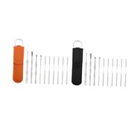 WEKADRIN 2Sets Stainless Steel Spiral Earwax Remover Portable Ear Pick Tools with Double Ended Spring Design for Safe Ear Cleaning Lightweight and Durable Practical