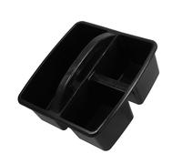 WEKADRIN 3 Compartments Portable Storage Caddy Handle Black Plastic Utility Organizer Stackable Classroom Desk Organizer for Kids and Office Supplies