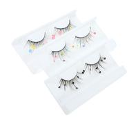 WEKADRIN 3 Pairs Creative Female Sequin False Eyelashes Flower Heart Shape Fake Lashes for Stunning Bright Eyes Easy to Apply Natural Look for Beginners and Personal Use