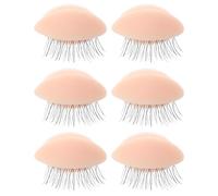 WEKADRIN 3 Pairs Detachable Makeup Practice Replacement Eyelids Kit for Lash Extension Mannequin Head, Skin Tone Lash Replacement Tool for Eyelash Extension Training