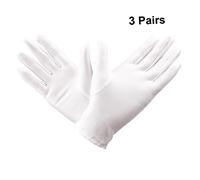 WEKADRIN 3 Pairs Elastic Stretchy White Jewelry Inspection Gloves Breathable Spandex Etiquette Gloves for Art Handling Electronics Dust Work