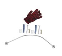WEKADRIN 3 Pcs Adjustable Curved Shower Curtain Rod Extendable U-shaped Stainless Steel Corner Rail for Bathroom No-drill Installation Smooth Expandable Design Fits Spaces