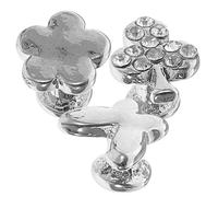 WEKADRIN 3 Pcs Silicone Watch Band Rivets for 38mm Smartwatch, Silver Decorative Charms Set with Flower, Butterfly, and Clover, Strap Accessories for Wristwear