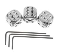 WEKADRIN 3 Set Metal Dice Guitar Volume Control Knobs with Wrench Precision Tone and Speed Adjustment Replacement for Electric Bass and Guitar Unique Dice Design for Musicians