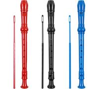 WEKADRIN 3 Sets Abs Beginner Clarinet for Student Practice Musical Instrument Trio in Red Black Blue with Soft Carry Bags for Wind Learners and Music Education