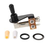 WEKADRIN 3-Way Electric Guitar Toggle Switch L-Shaped Handle with 3 Black Plastic Knobs Pickup Selector for Guitar Modification and Replacement