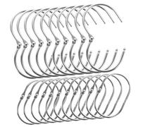 WEKADRIN 30pcs Metal Shower Curtain Rings Hooks Rust-resistant Oval Shower Curtain Hooks for Bathroom Rods Easy to Install Smooth Flexible Design Silver Finish for Clean Secure Hanging