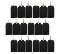 WEKADRIN 32pcs Wooden Chalkboard Tags Multi-Function Bottle Labels Easy to Write Reusable Black Wood with Twine and Concise Design for Wedding Party Decoration