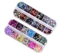 WEKADRIN 36 Colors Nail Sequins Set Ultra-Thin Round Glitter Paillette Nail Art Decorations for Women 3 Boxes Mixed Sizes Thin Flakes for Manicure