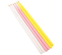 WEKADRIN 3pairs Drumsticks Wood for Drums Beginners Jazz Rock Performance Includes Pink White Yellow Set