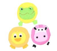 WEKADRIN 3pcs Animal-Shaped Bathing Sponges for Boy Girl Gentle Exfoliating Shower Sponges with Rich Lather Soft Material for Bathing Assorted Cow Duck Frog Colors
