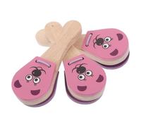 WEKADRIN 3pcs Animal Themed Wooden Castanets for Easy Grip Percussion Instruments Lightweight Music for Early Learning and Fine Motor Skill Development