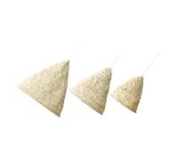 WEKADRIN 3pcs Bohemian Style Handwoven Lampshades with Natural Hemp Rope White Crochet Lamp Covers for Bedroom Nightstand Soft Lighting Decorative Pendant Covers