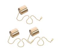 WEKADRIN 3pcs Brass Candle Snuffer with Chain Tarnish-Resistant Wick Flame Extinguisher Caps for Oil Lamps and Candles Putting Out Tool