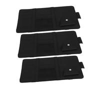 WEKADRIN 3pcs Car Visor Storage Pouch with PU Leather Finish Sunglasses Holder Registration Insurance Pocket Multi-function Organizer for Truck and Car Interior Accessories Black