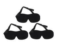 WEKADRIN 3pcs Contoured Black Eye Masks Lightweight Sleep Mask for Travel Work Naps Breathable Soft Fabric with Elastic Strap No Eye Pressure Makeup Friendly Comfortable Blindfold