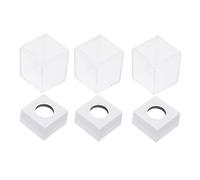 WEKADRIN 3Pcs Creative Square Magnetic Paper Clip Holder Transparent Container for School and Office for Organizing Items