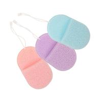 WEKADRIN 3pcs Facial Cleaning Sponges for Women Soft Exfoliating Face Sponges with Finger Gloves Design Deep Cleansing and Makeup Removal Convenient Foam Face Scrubber in Blue Purple Pink