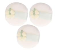 WEKADRIN 3pcs Large Four Leaf Shamrock Embroidered Powder Puff Soft Fine Velvet Makeup Applicator for Loose Powder Foundation Washable Reusable Fluffy Face Pads Travel-friendly Cosmetic
