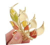 WEKADRIN 3pcs Large Metal Hair Claw Clips Leaves Design Colorful Enamel Hair Jaw Clips for Women Strong Hold Accessories for Birthday Wedding Daily Styling