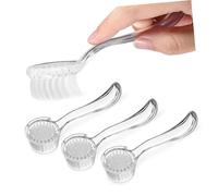 WEKADRIN 3pcs Long Handle Nail Scrubber Brush Set with Lid, Fingernail and Toenail Cleaning Brushes for Manicure, Pedicure and Facial Cleansing Use
