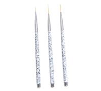 WEKADRIN 3pcs Nail Art Drawing Liner Brush Set 11/15/20mm Fine Manicure Tools Nail Painting Pens for Marble Design and Detailed Art at Home Or Salon