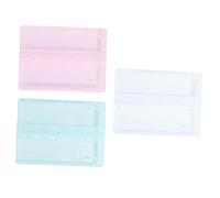 WEKADRIN 3Pcs Nail Drill Bits Storage Box with Compartments Transparent Light Green and Light Pink Manicure Tool Holder for Professional Salon and Home Use Plastic Organizer