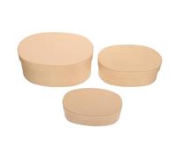 WEKADRIN 3Pcs Oval Kraft Paper Boxes Small Packaging Box Candy Container Souvenir Gift for Wedding Parties Cookies Storage Compact Lightweight Design