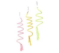 WEKADRIN 3Pcs Parrot Climbing Rope with Iron Wire Core Bite-resistant Bird Swing Accessories for Parakeets Cockatiels Conures Cage for Coordination and Chewing