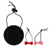 WEKADRIN 3pcs Pet Bunny Hat and Bow Tie Top Hats for Hedgehogs Chinchillas Guinea Pigs Adorable Costume Accessory for Parties and Photos