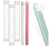 WEKADRIN 3pcs Pet Toothbrush Set for Small Dogs, Cats Rabbits - Soft Bristles with Tongue Scraper, Handheld Oral Care Brushes in White, Dark Green, and Pink for Effective Teeth Cleaning