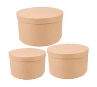 WEKADRIN 3pcs round Kraft Paper Boxes with Lids, Small to Large Nesting Cardboard Containers for Cookie, Candy, Chocolate Storage and Packaging in Festival and Baking Use