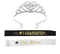 WEKADRIN 3pcs Unique Graduation Sash Hairband Set Stylish Party Accessory Comfortable Shiny Celebrate in Style