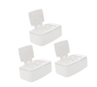 WEKADRIN 3pcs Wipes Storage Box with Lid Refillable Reusable Wipe Holder Dispenser for Home Office Nursery Fresh-Sealing Wet Tissue Container