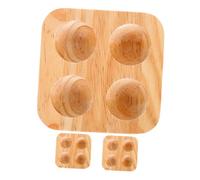 WEKADRIN 3pcs Wood Egg Tray Double Row Slot Egg Holder Refrigerator Organizer for Kitchen Countertop and Fridge