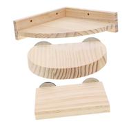 WEKADRIN 3Pcs Wooden Parrot Stand with Climbing Boards and Platforms for Hamsters and Squirrels Multi-height Pet Jumping Stands for Exercise and Play