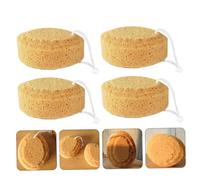 WEKADRIN 4 Pcs Honeycomb Bath Sponge Exfoliating Body Scrubber for Adults Soft Seaweed Material for Gentle Cleaning and Skin Soothing Suitable for Home and Travel Use