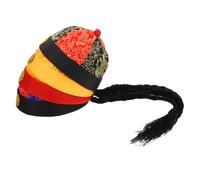 WEKADRIN 4 Pcs Qing Dynasty Emperor Hats with Braids Vintage Costume Caps for Months Old Soft Performance Supplies for Chinese Drama Party Photo Props and Cosplay Accessories