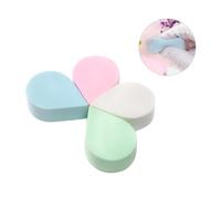 WEKADRIN 4 Pcs Wet and Dry Dual Use Facial Sponge Puff Shape Makeup and Cleaning Sponges for Gentle Dirt and Oil Removal Biodegradable Soft Texture Mixed Colors for All Skin