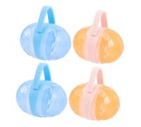 WEKADRIN 4 Sets Portable Pacifier Container Storage Boxes with Carry Handle Dustproof and Clean Pacifier Shield Cases for Newborns Go