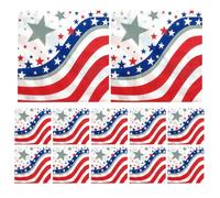 WEKADRIN 40 Sheets Independence Day Napkins Red Blue Striped Star Pattern Paper Napkins for Party Supplies Soft Absorbent Tissue with Vibrant USA Flag Design for Holiday Celebration Decor