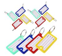 WEKADRIN 40Pcs Key Hanging Tags Portable Key Identifiers with Clear Label Window Luggage Tags for Organizing and Travel Suitcases Red Yellow Blue Green