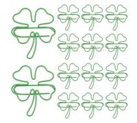 WEKADRIN 40pcs Mini Green Metal Clover Shaped Paper Clips Cute Shamrock Decorative Binder Clips for Journaling and Irish Party Favors, Versatile and Compact Size for Office and School Use