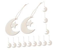 WEKADRIN 40pcs Wooden Moon Star Shape Ornaments Unfinished Hollow Craft Slices for DIY Tags Shower Hanging Decor Natural Wood Cutouts for Family Fun and Romantic Home Decoration