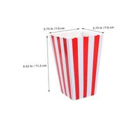 WEKADRIN 48pcs Red Striped Paper Popcorn Buckets for Movie Nights and Parties Thick Grease-resistant Snack Boxes for Popcorn Chips Candy and Cookies Vintage Concession Carnival Supplies