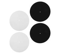 WEKADRIN 4Pcs 12” Anti-Static Felt Turntable Platter Mat for Vinyl Record Players, Non-Slip Record Player Slipmats with Black and White Pads, Suitable for Djs and Audio Enthusiasts